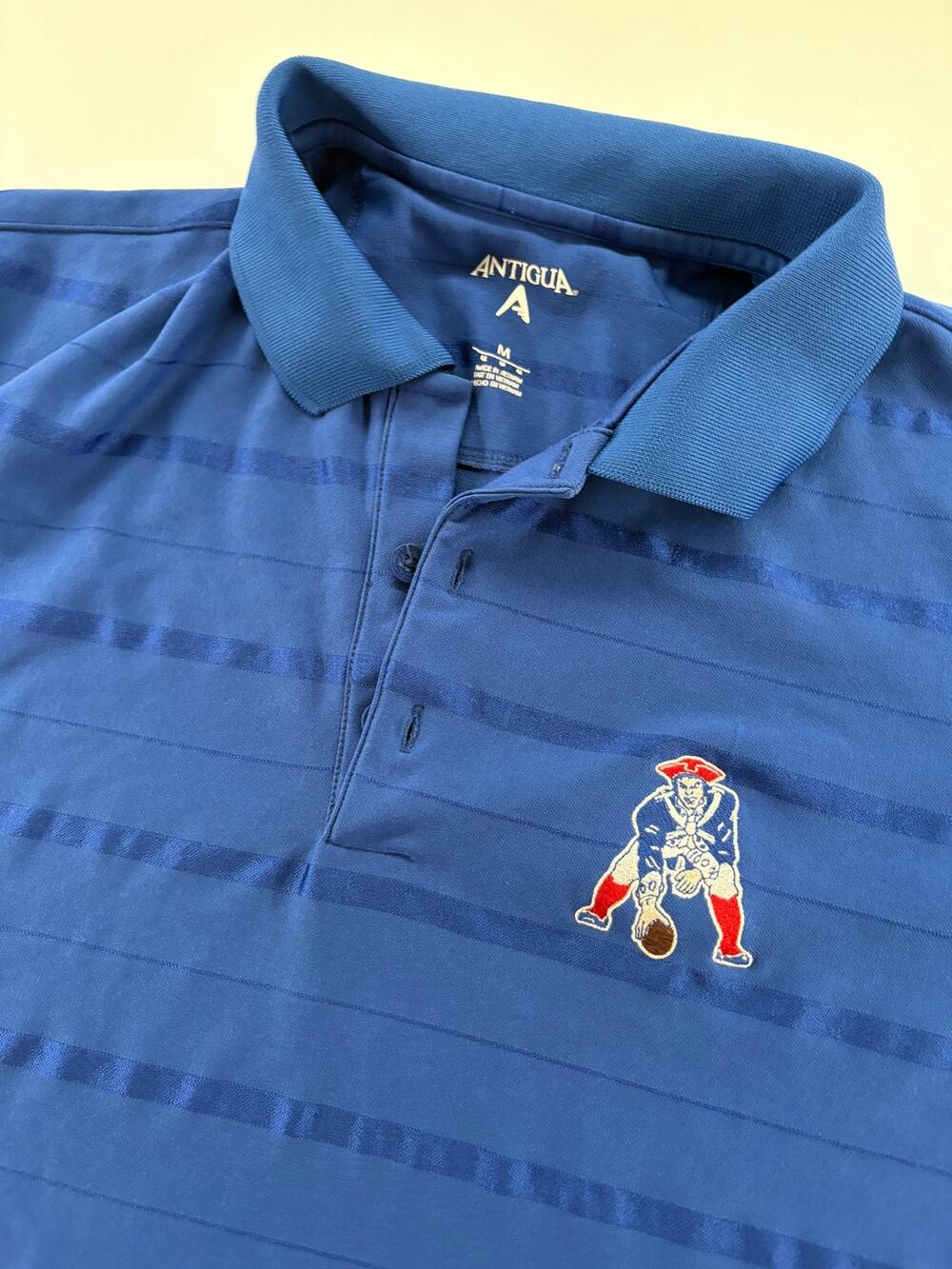Antigua New England Patriots Polo Men's Medium Blue Pat Patriot Logo